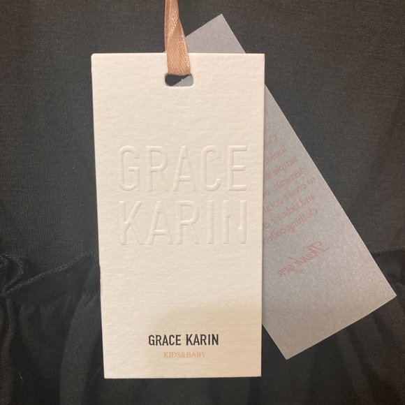 Grace Karin Short Sleeve Girls Black Peplum Top Size 6Y - Picture 2 of 4